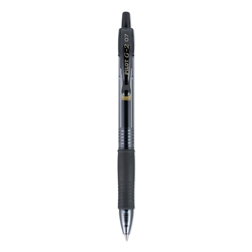 Pilot G2 Premium Retractable Gel Pen, Fine 0.7mm, Black Ink/Barrel, 36/Pack