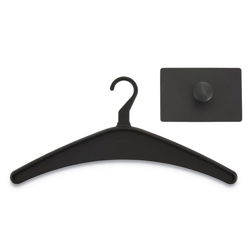 Quartet® Magnetic Coat Hook with Heavy-Duty Hanger, Metal Hook, Black