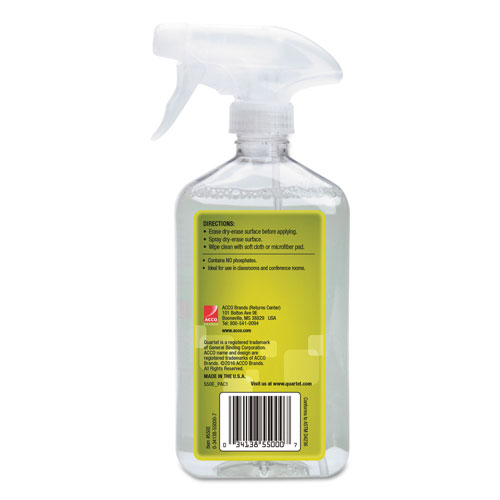 Quartet® Whiteboard Spray Cleaner for Dry Erase Boards, 17 oz Spray Bottle