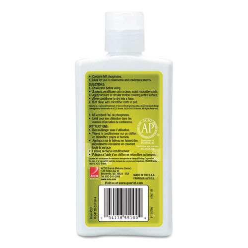 Quartet® Whiteboard Conditioner/Cleaner for Dry Erase Boards, 8 oz Bottle