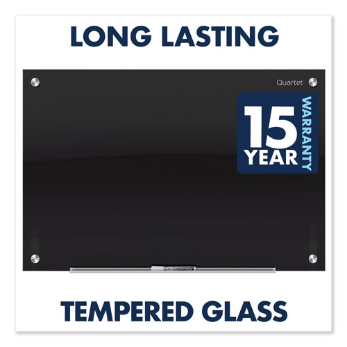 Quartet® Infinity Magnetic Glass Marker Board, 36 x 24, Black