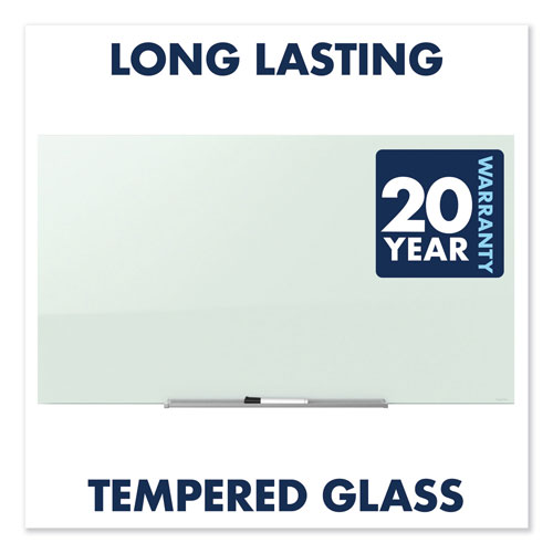 Quartet® InvisaMount Magnetic Glass Marker Board, Frameless, 39