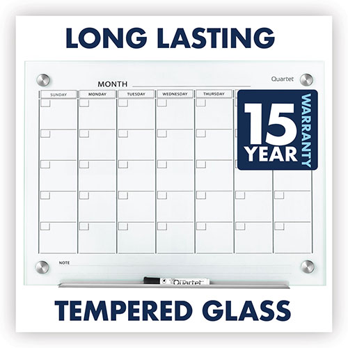 Quartet® Infinity Magnetic Glass Calendar Board, 24 x 18