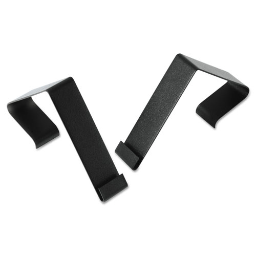 Quartet® Cubicle Partition Hangers, 1 1/2" - 2 1/2" Panels, Black, 2/Set