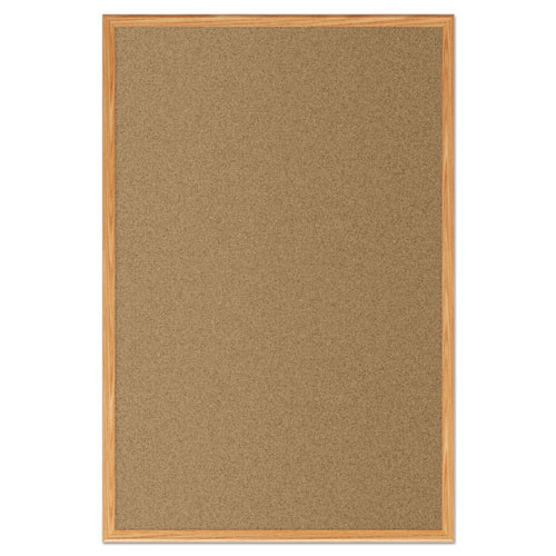 Quartet® Cork Bulletin Board, 48 x 36, Oak Frame