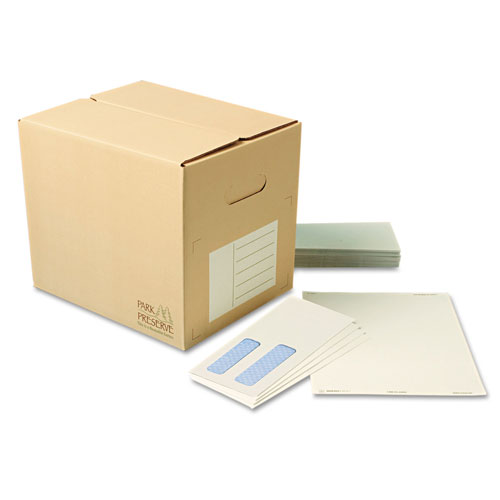 Quality Park Double Window Security-Tinted Check Envelope, #8 5/8, Commercial Flap, Gummed Closure, 3.63 x 8.63, White, 1,000/Box