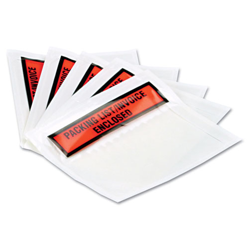 Quality Park Self-Adhesive Packing List Envelope, 4.5 x 5.5, Clear/Orange, 1,000/Carton