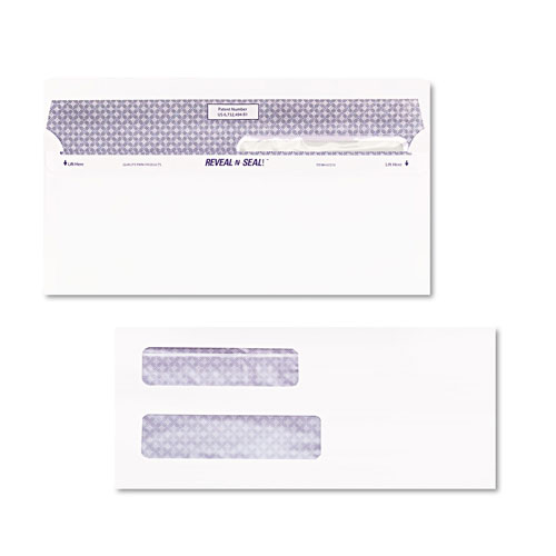Quality Park Reveal-N-Seal Envelope, #8 5/8, Commercial Flap, Self-Adhesive Closure, 3.63 x 8.63, White, 500/Box