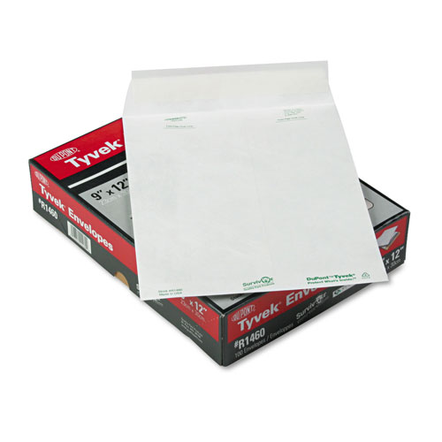 Quality Park Catalog Mailers, DuPont Tyvek, #10 1/2, Cheese Blade Flap, Redi-Strip Closure, 9 x 12, White, 100/Box