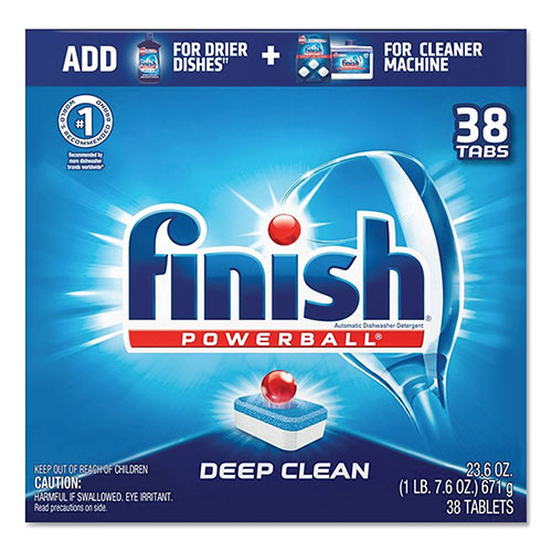 Finish® Powerball Dishwasher Tabs, Fresh Scent, 38/Box, 8 Boxes/Carton