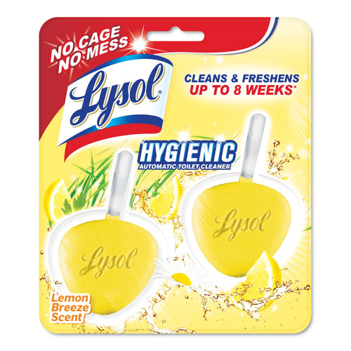 Lysol Hygienic Automatic Toilet Bowl Cleaner, Lemon Breeze, 2/Pack
