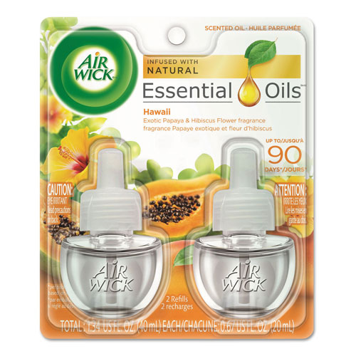 Air Wick Scented Oil Twin Refill, Hawai'i Exotic Papaya/Hibiscus Flower, 0.67 oz