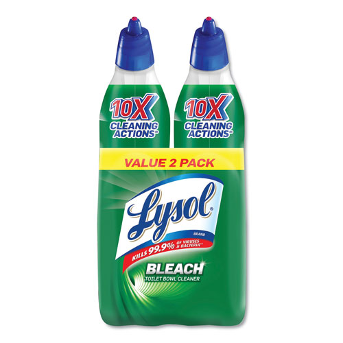 Lysol Disinfectant Toilet Bowl Cleaner with Bleach, 24 oz, 2/Pack
