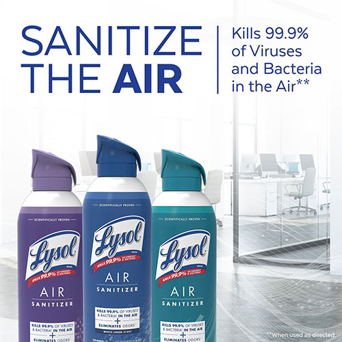 Lysol Air Sanitizer Spray, White Linen, 10 oz Aerosol Spray, 6/Carton