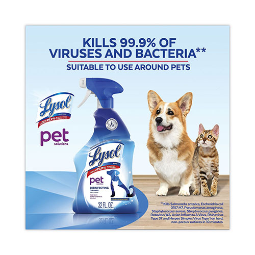 Lysol Pet Solutions Disinfecting Cleaner, Citrus Blossom, 32 oz Trigger Bottle, 9/Carton