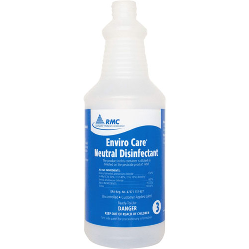 Rochester Midland Neutral Disinfectant Spray Bottle, Quart, 48/CT, CLFD