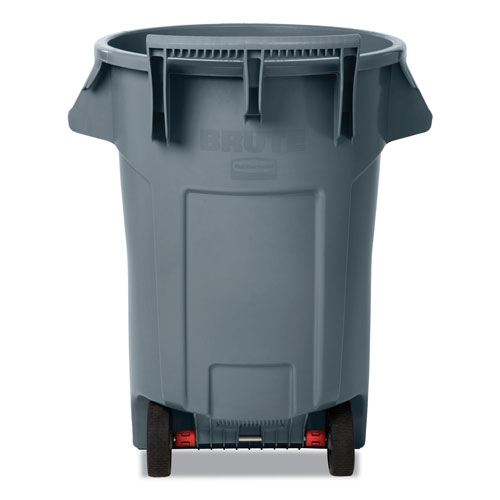 Rubbermaid Vented Wheeled Brute Container, 44 gal, Plastic, Gray