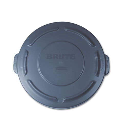 Rubbermaid Flat Top Lid for 20-Gallon Round Brute Containers, 19 7/8" dia., Gray