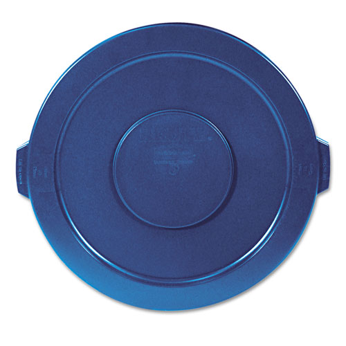 Rubbermaid Round Flat Top Lid, for 32 gal Round BRUTE Containers, 22.25" diameter, Blue