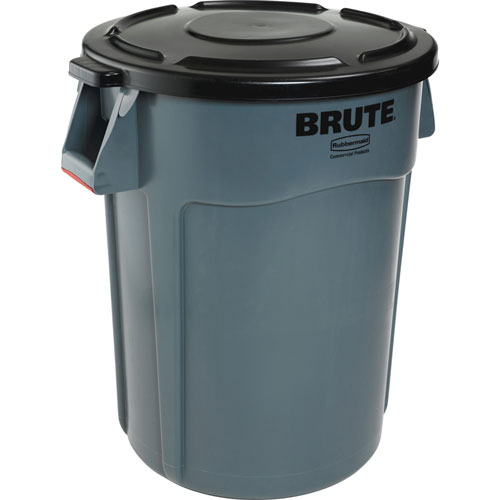 Rubbermaid Brute 44-gallon Vented Container, 44 gal Capacity, Gray, 4/Carton