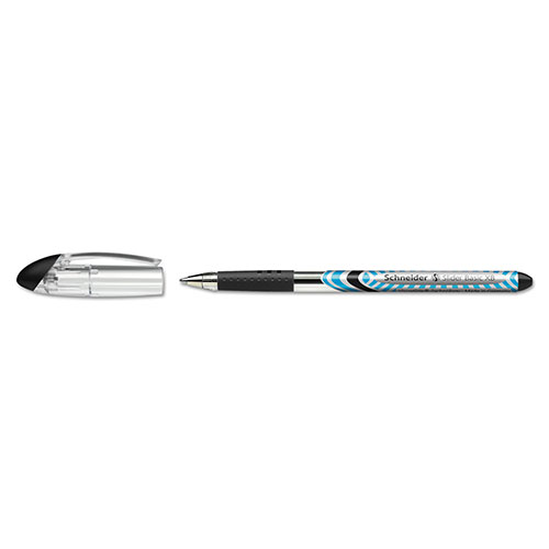 Schneider Slider Basic Ballpoint Pen, Stick, Extra-Bold 1.4 mm, Black Ink, Black Barrel, 10/Box