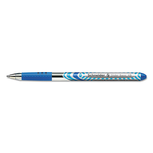 Schneider Slider Basic Ballpoint Pen, Stick, Extra-Bold 1.4 mm, Blue Ink, Blue Barrel, 10/Box