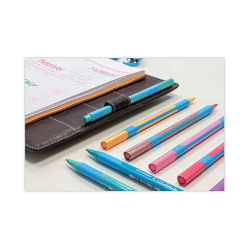 Schneider Slider Edge XB Pastel Ballpoint Pens with Convertible Case/Stand, Stick, Extra-Bold 1.4mm, Assorted Ink/Barrel Colors, 8/Set