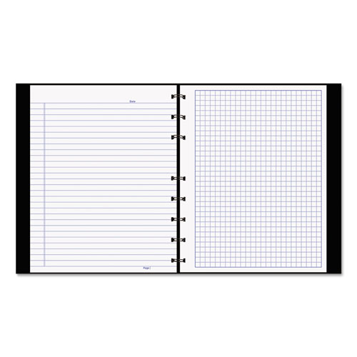 Blueline NotePro Quad Notebook, Data/Lab-Record Format with Narrow and Quadrille Rule Sections, Black Cover, (96) 9.25 x 7.25 Sheets