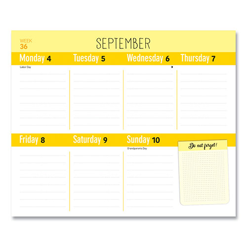 Blueline Fridge Planner Magnetized Weekly Calendar with Pads + Pencil, 12 x 12.5, White/Yellow Sheets, 16-Month (Sept-Dec): 2024-2025