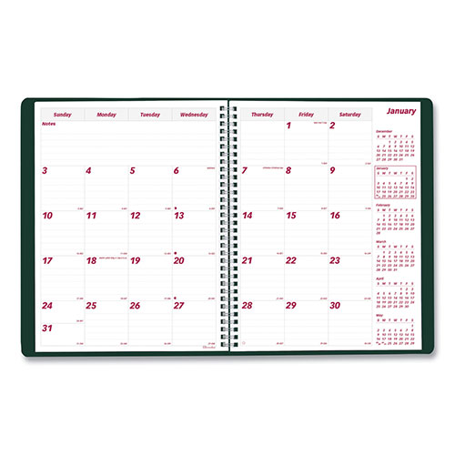 Brownline Mountains 14-Month Planner, Mountains Photography, 11 x 8.5, Green/Black/Pink Cover, 14-Month (Dec to Jan): 2022 to 2024