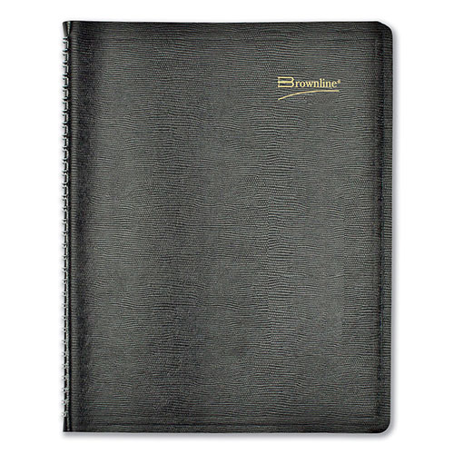 Brownline Essential Collection Weekly Appointment Book in Columnar Format, 11 x 8.5, Black Cover, 12-Month (Jan to Dec): 2024