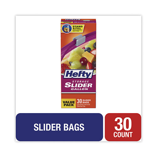 Hefty Slider Bags, 1 gal, 1.5 mil, 10.56
