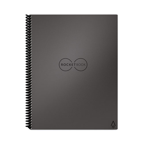 Rocketbook Core Smart Notebook, Medium/College Rule, Gray Cover, 11 x 8.5, 16 Sheets