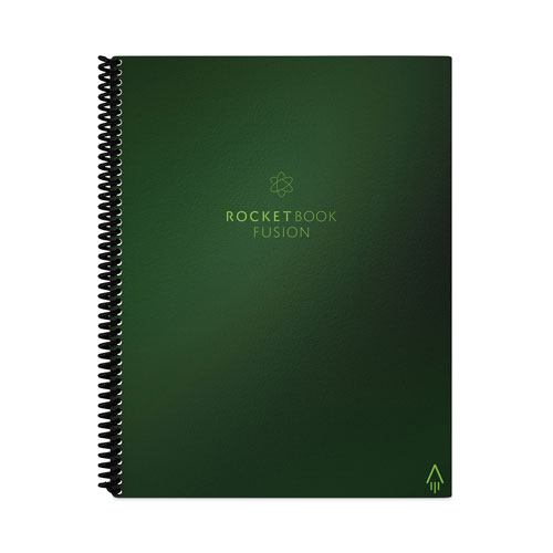 Rocketbook Fusion Smart Notebook, Seven Assorted Page Formats, Terrestrial Green Cover, 11 x 8.5, 21 Sheets