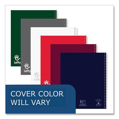 Roaring Spring Paper Lefty Notebook, 1 Subject, College Rule, Randomly Asst Cover Color, (200) 11 x 8.5 Sheets, 24/CT