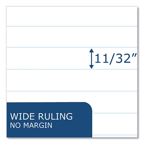 Roaring Spring Paper Boardroom Gummed Pad, Wide Rule, 50 White 8.5 x 11 Sheets, 72/Carton