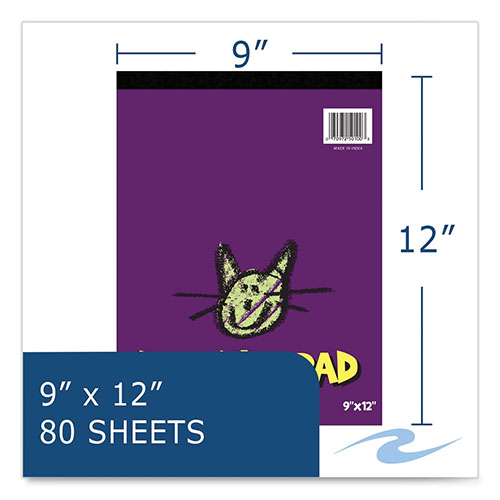 Roaring Spring Paper Kids Doodle Pad, 80 White 9 x 12 Sheets, 12/Carton