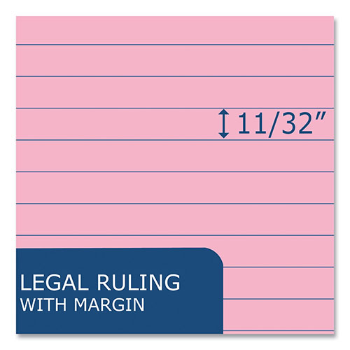 Roaring Spring Paper Enviroshades Legal Notepads, 50 Pink 8.5 x 11.75 Sheets, 72 Notepads/Carton