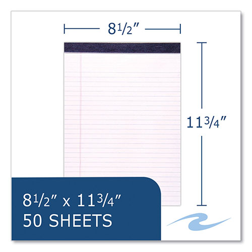 Roaring Spring Paper Legal Pad, 50 White 8.5 x 11 Sheets, 72/Carton