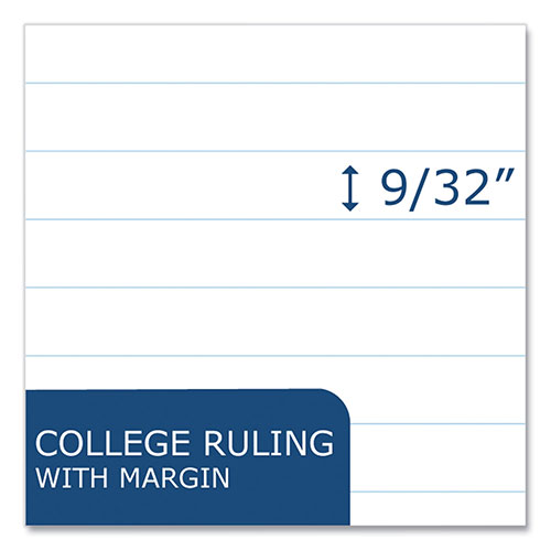 Roaring Spring Paper Stiff-Back Pad, Medium/College Rule, 100 White 8.5 x 11 Sheets, 36/Carton