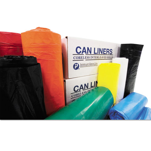 InteplastPitt High-Density Interleaved Commercial Can Liners, 30 gal, 0.39 mil, 30