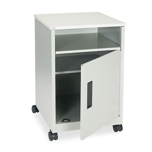 Safco Steel Machine Stand w/Compartment, One-Shelf, 15-1/4w x 17-1/4d x 27-1/4h, Gray