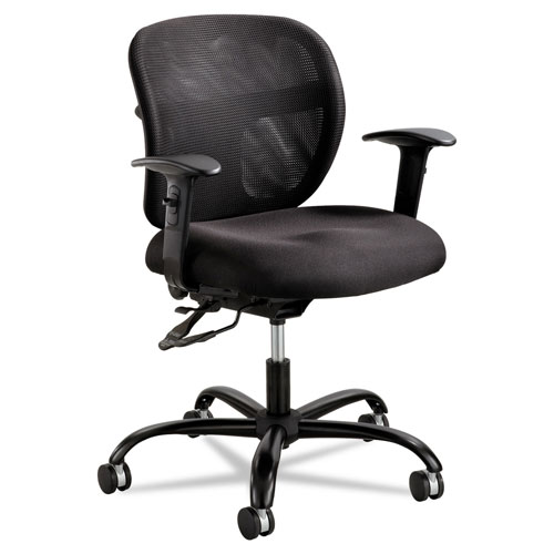 Safco Vue Intensive-Use Mesh Task Chair, Supports up to 500 lbs., Black Seat/Black Back, Black Base