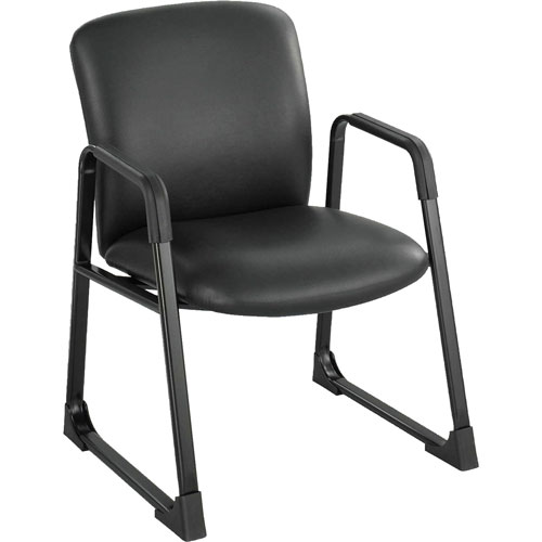 Safco Guest Chair, 27-1/4" x 29-1/2" x 35-3/4", Black Vinyl