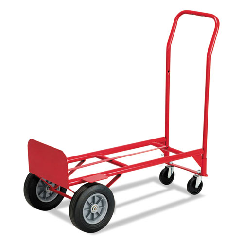 Safco Convertible Hand Truck, 500 600 Lb Cap, 18"x16"x51, Red
