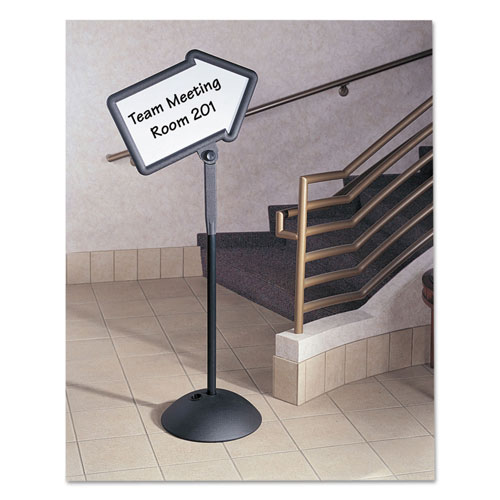 Safco Double-Sided Arrow Sign, Dry Erase Magnetic Steel, 25 1/2 x 17 3/4, Black Frame