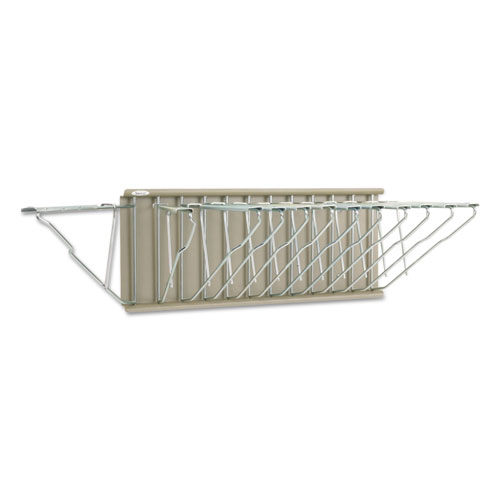 Safco Sheet File Pivot Wall Rack, 12 Hanging Clamps, 24w x 14.75d x 9.75h, Sand