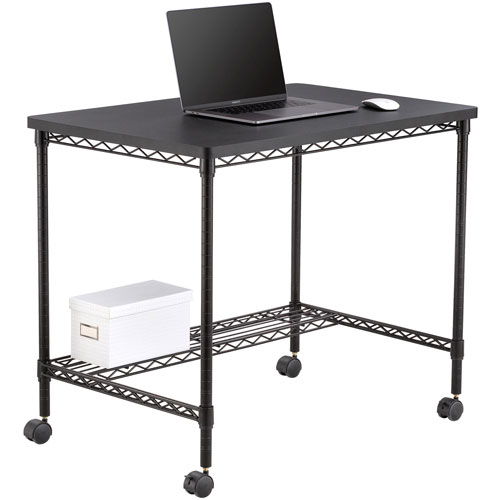 Safco Desk,Mobile,Steel Frame,Melamine Top,35-3/4