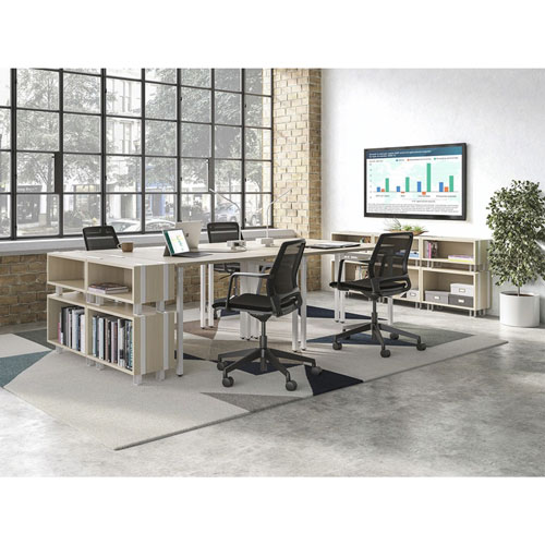 Safco Ready Home Office Large Stackable Storage, 1-Shelf, 24w x 12d x 17.25h, Beige/White, Ships in 1-3 Business Days