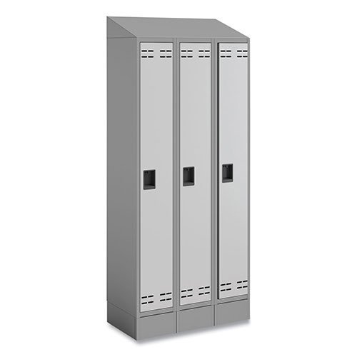 Safco Triple Sloped Metal Locker Hood Addition, 36w x 18d x 6h, Gray